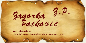 Zagorka Patković vizit kartica